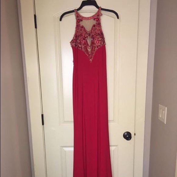 Red Sherri Hill Prom Dress - Picture 2 of 3